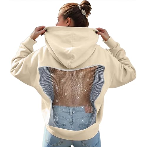 Sweat-shirt à capuche dos nu femme velours vêtement automne hiver léger