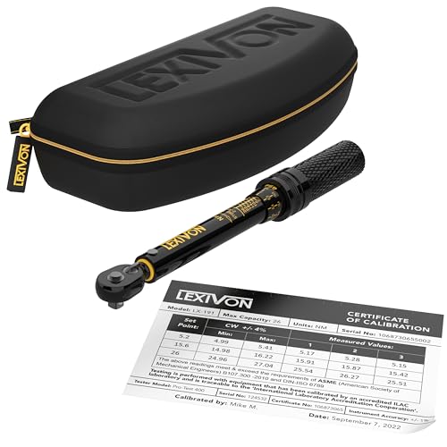 Drehmomentschlüssel Fahrrad & Motorrad, 1/4 Zoll, inklusive 15 teiliges Set Innensechskant Hex und Torx Bits, Messbereich 2-26 Nm mit Verlängerungsstange, torque wrench set Für Rennrad und mehr