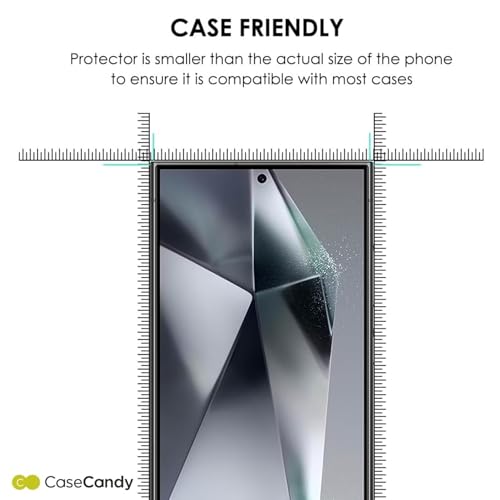 Image of Casecandy silicone - Pack of 2 Privacy Screen Protector for Samsung S24 Ultra | Privacy (Anti Spy) Screen Protector Guard for Galaxy S24 Ultra - Fingerprint Working /HD