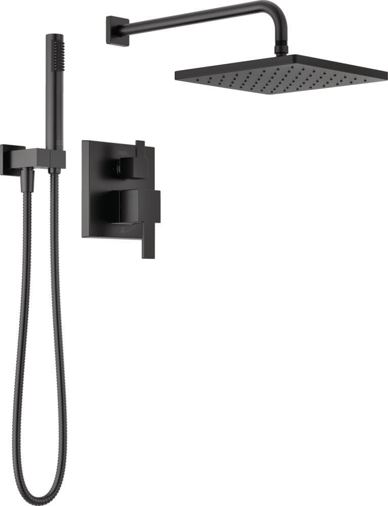 Delta Faucet Modern Raincan 2-Setting Shower Square System Including Rain Shower Head
