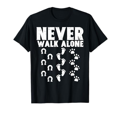 Huella de perro de caballo Walk Alone, amante de los animales, mujeres y niñas Camiseta