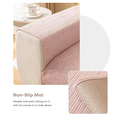 Taie d'oreiller 45x45 cm en chenille rayée beige pour protection de canapé style 2 - 5