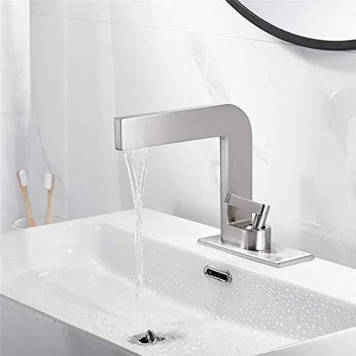 Robinet de bassin pour évier de salle de bain moderne mitigeur nickel LWX