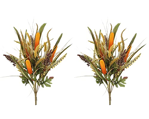 Admired-By-Nature-14-Stems-Artificial-Flowers-Cattail-Wheat-Fall-Mixed-Bush-Decorative-Flower-Arrangements-Faux-Cattails-Plant-Decor-or-Wedding-Home-Office-Cemetery-Flowers-for-Grave-Gold-Set-of-2 Admired By Nature 14 Stems Artificial Flowers Cattail Wheat Fall Mixed Bush Decorative Flower Arrangements Faux Cattails Plant Decor or Wedding Home Office Cemetery Flowers for Grave Gold Set of 2