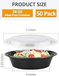 NEEBAKE 50 Sets 24oz Meal Prep Container - Reusable Plastic Food Storage Containers with Lids, Fits Microwave, Freezer and Dishwasher Safe