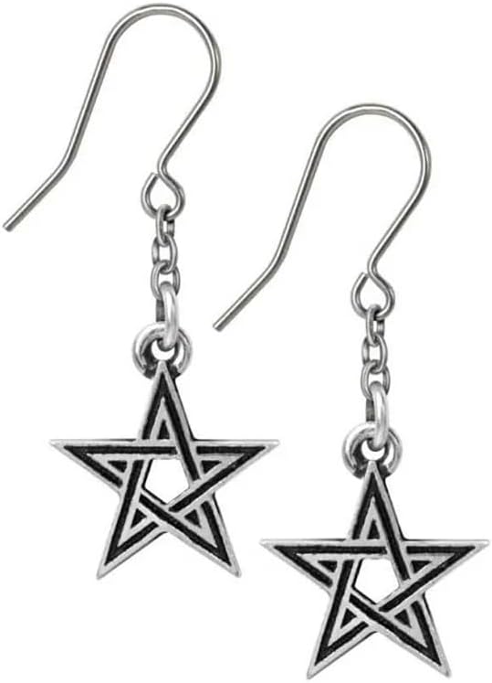 Alchemy Gothic Black Star Earrings Lightweight Fashion Women's/Girl's Ear Dangling Cuff