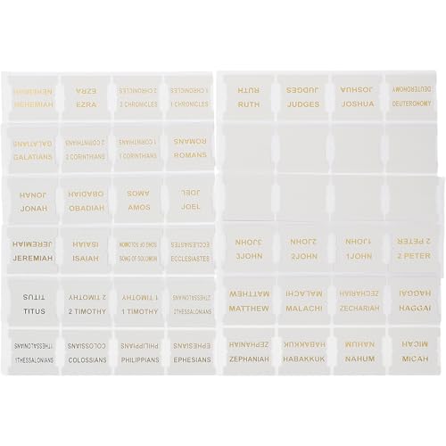 Onglets d'index biblique de qualité en similicuir blanc et marquage doré Zerodeko