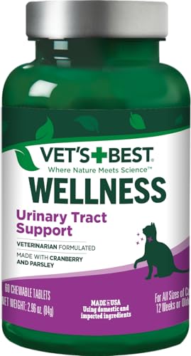 Vet's Best Cat Urinary Supplement, Urinary Tract Support Chewable for Cats, Supports A Healthy Urinary Tract in Cats, 60 Chewable Tablets
