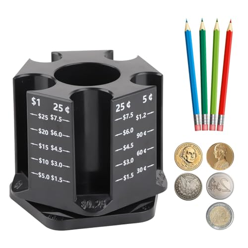 2 en 1 Compteuse et Trieur de Pièces avec Porte-Crayons | Organisateur de Monnaie et Bureau pour Maison et Bureau | Cadeau Pratique pour Enfants et Étudiants
