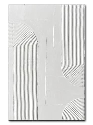 Creespi White Abstract Wall Art - Hand Painted Thick Textured