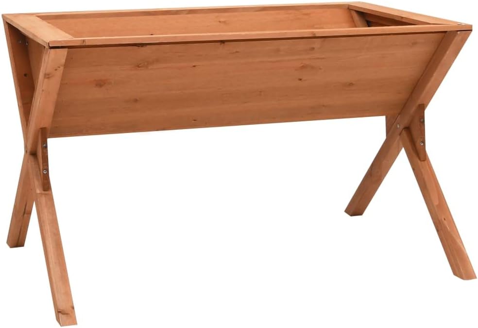 vidaXL Planter, Handmade Flower Box with Legs, Wooden Plant Box, Outdoor Planters for Patio Backyard Garden Balcony Porch Lawn, Solid Firwood