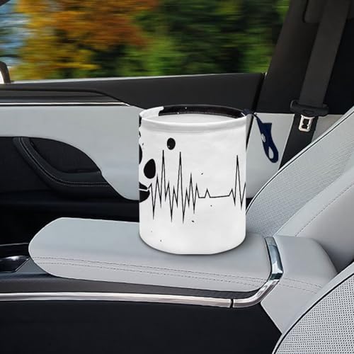 Image of Dog Paw Black Tie Dye Car Trash Can Collapsible Portable Car Garbage Bin for Car Front Seat, Back Seat, Floor, Headrest Rubbish Bin Universal Fit