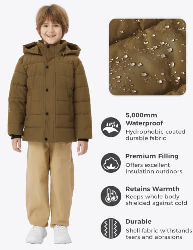 Image of wantdo Boys' Winter Coat Thick Puffer Jacket Snow Wear With Removable Hood