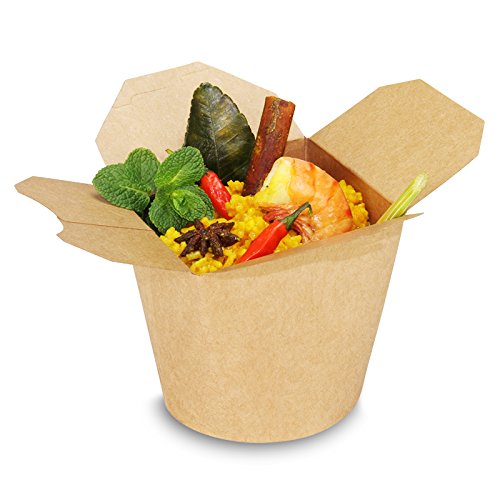 pack2go 500 SmartServ-Boxen - 26oz/750ml - runde Asia/Kebab Faltboxen Pappe braun Cover