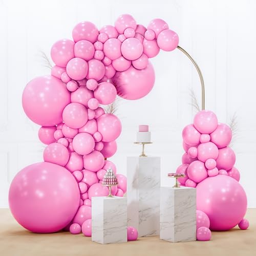 Image of PartyWoo Pink Balloons 99pcs Different Sizes of 36 18 12 10 5 Inch Matte Pink Balloon Arch Kit for Baby Shower Gender Reveal Princess Bachelorette Engagement Birthday Party Decorations Pink-Y11