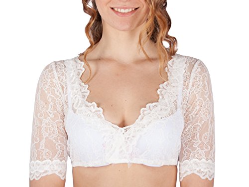 Krüger Dirndl Damen Dirndlbluse 20140 Ecru 44