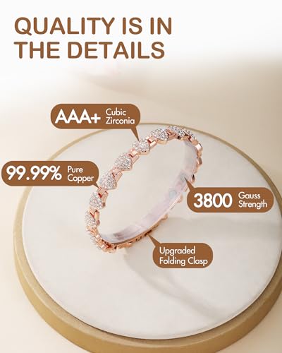 Feraco Copper Bracelets for Women, Ultra Strength Magnetic Bracelet - image 2