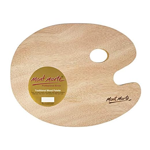 Mont Marte Paleta Pinturas Oleo – 30x38 cm – Paleta de Artista ideal para la Pintura al Oleo – Paleta de Pintura tradicional con Agujero para el Pulgar