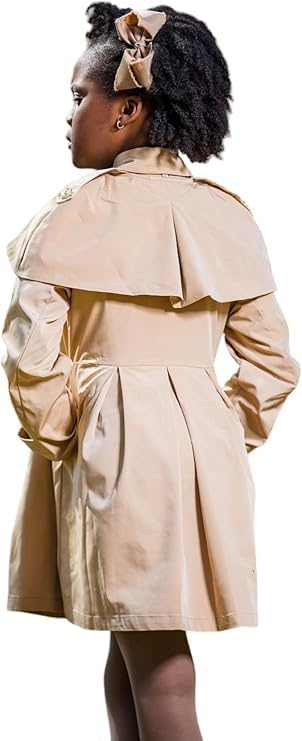 Classic Trench Coat for Girls | Elegant Coat with Festive Bow Detail | Ages 3-104