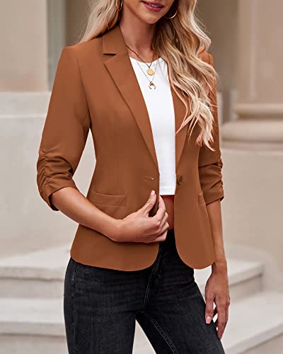 LookbookStore Womens Business Casual Outfits for Work Business Casual Outfits for Women Plus Size Women Blazers Formal Jacket for Evening Dresses Brown Sugar Size Medium Fits Size 8 / Size 10
