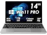 notebook 8gb 1tb 【Servizio post-vendita e garanzia】Questo laptop da 14,1 pollici viene fornito con una garanzia di 1 anno e assistenza clienti a vita. Se avete domande o incontrare problemi di qualità, non esitate a contattarci in qualsiasi momento.