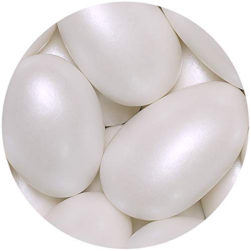 EinsSein 1kg Hochzeitsmandeln Conchiglia weiss pearl Mandeln Hochzeit Zuckermandeln Bonboniere Confetti Badem sekeri Gastgeschenk Zucker Mandeln Taufmandeln Candy Bar Süssigkeiten Schokolinsen Dragees