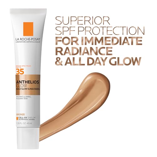 Image of La Roche-Posay Anthelios Glow Tinted Sunscreen for Face with SPF 35, Broad Spectrum Protection, For All Skin Types Including Sensitive Skin, 24Hr Hydration, Lightweight & Fast Absorbing, Glowy Finish