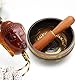 Exqline Tibetische Klangschale Set, 11,5 cm Singing Bowl aus Tibet mit Holz Klöppel & Handgemachte Kissen, für Meditation, Entspannung, Stress & Angst Relief, Konzentration, Chakra Sanierung, Yoga