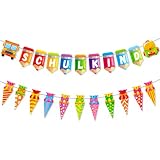 Ovanda 2er Einschulung Girlande, Schulkind Banner mit Schultüten
