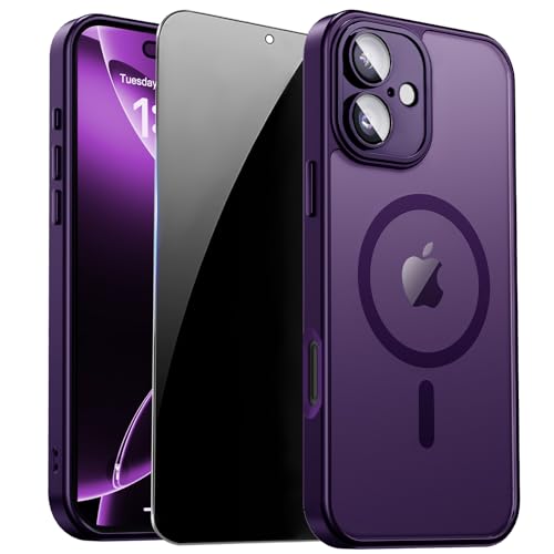 Image of for iPhone 16 Plus Case with Privacy Screen Protector, Purple