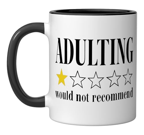 Taza de cerámica 11 oz negro/blanco miniatura 1