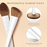 Makeup Brushes With Case 20PCs Professional Makeup Brush Set, Foundation Powder Eyeshadow Brush Set Eyebrow Concealer Contour Travel Brushes Kit with Holder & 2 Powder Puff-White - Image 5