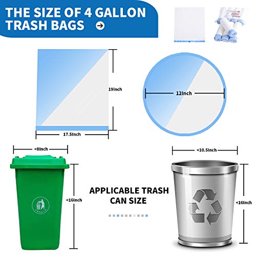 Vasuler 4 Gallon Trash Bags,Garbage Bags Tall Strong Super-Thickened Drawstring Solid Small Trash Bags,Garbage Bags For Kitchen,Bathroom, Bedroom, Home, Office, Trash Cans 4 Gallon 100 Count #TOP3