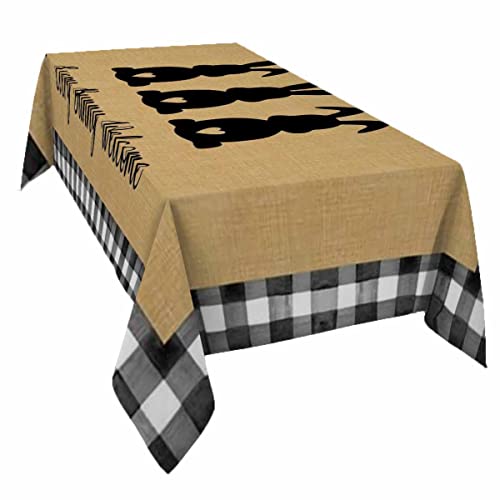 Easter Bunny Tablecloth Waterproof for SquareRoundRectangle Table Cloth 54x108 in Rustic Farmhosue Black and White Checkered