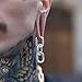 Maxbott 2PCS Chained Ear Gauges Ear Hangers Weights for Stretched Ears Plugs Body Piercing Tunnels 316L Stainless Steel Hypoallergenic Women Man Fashion Jewelry