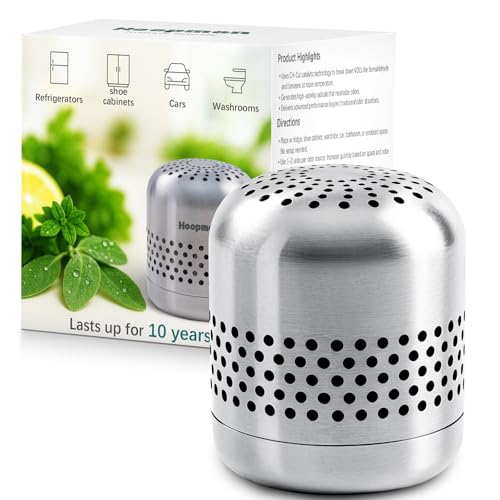 Hoopmon Fridge Deodorizer Lasts 10 Years, long-lasting Refrigerator Deodorizer Odor Eliminator - More Effective Than Baking Soda & Charcoal Bags, For Car, Closet - Nano Catalyst Technology (1 Pack)