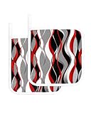 Carosoffe Red Black Pot Holders Set of 2 Heat Insulation, Grey Geometric Hot Pads & Potholders for K