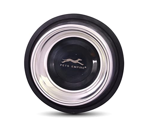 Image of Pets Empire Anti-Skid Stainless Steel Water and Food Feeding Bowl for Adult Dogs, Puppies, Cats |Stainless Steel | Easy to Clean Pet Feeder