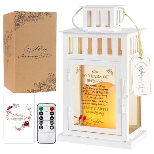 HN HAIINAA 50th Wedding Anniversary Lantern 50th Anniversary Wedding Gifts for Couple Parents...