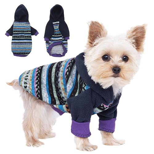 Small Dog Hoodie Sweater with Leash Hole, Sweatshirt for Small Medium Dogs, Boho Hoodie Warm Outfit for Dogs and Cats (X-Large)