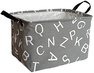 HUAYEE Rectangular Storage Bin Canvas Fabric Storage Basket,Waterproof Coating Toy Organizer with Handles,Gift