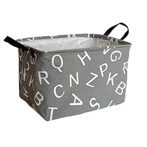 Rectangular Storage Bin Shelf Basket Canvas Fabric Toy Box,Waterproof Coating Nursery Hamper with Handles,Gift Basket…