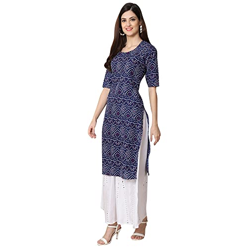 Image of Pinkmint Women's Crepe Grey Color Floral Printed Straight Kurti[NB-530357]