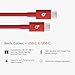 Beats USB-C to USB-C Woven Cable Fast Charging Durable/Tangle-Free Compatible Charger for Apple & Android Devices (1.5 m, 5 ft) - Rapid Red