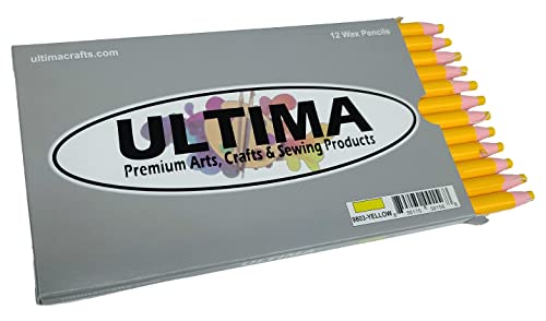 Ultima China Marker – Peel-Off Grease Pencil/Wax Pencil – Leaves Opaque, Easy to Remove Markings on all Glazed, Non-Porous & Polished Surfaces (Yellow)