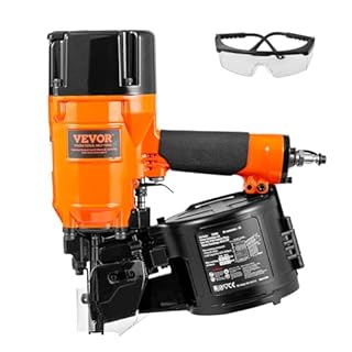 VEVOR Coil Siding/Framing Nailer CN83N, 2" to 3-1/4" 15 Degree Pneumatic Siding Nail Gun with Tool-Less Depth Adjustment, 70-120PSI Air Coil Nailer for Siding Sheathing Wooding Fencing Decking