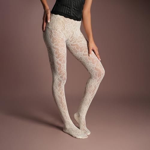 Image of Theater Women Lace Stockings | Stretchable | Comfortable Breathable Nylon Spandex | Warm and Soft Waistband | Free Size (S-4XL (24-48) In)