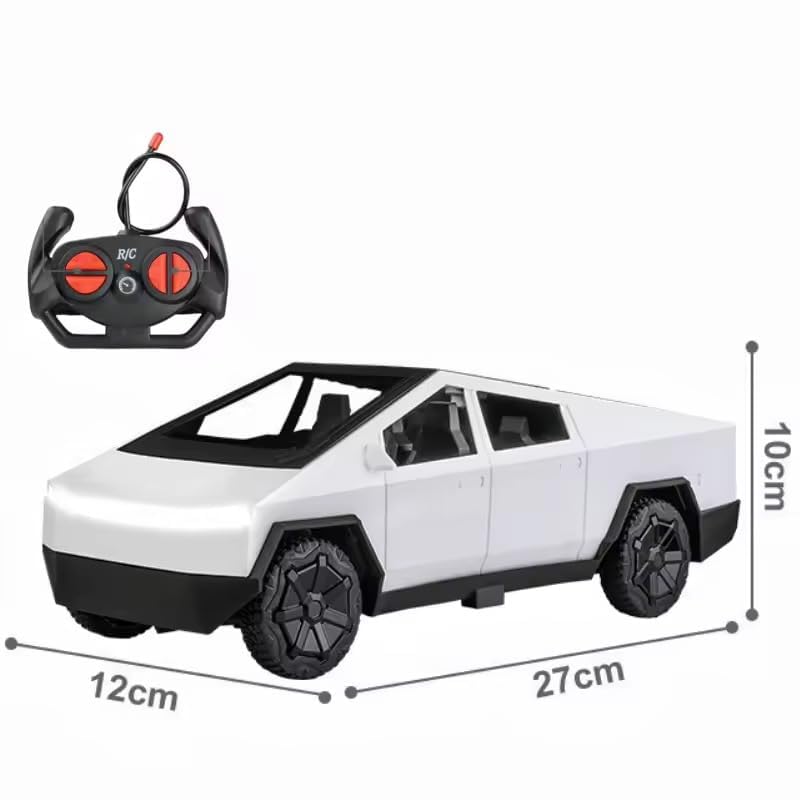Image of Tesla Cybertruck High Speed RC with Dual Motor 2.4GHz Long Battery Life Light Effects Runs On All-Terrain 1:14 Rc Remote Control Car for Kids [Colors as Per Stock] (Multicolor)