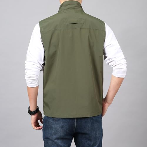 Image of Lightweight Outdoor Vest Jacket for Men, Windbreaker for Golf, Safari, Travel, Fishing, Hiking