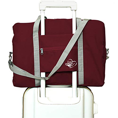 FUNFEL Travel Foldable Duffel Bag for Women & Men, Waterproof Lightweight travel Luggage